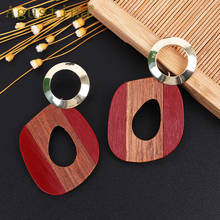 Fashion Resin Earrings Jewelry Wood Drop Earrings For Women geometric Korean Minimalist Statement Punk Earring Girls earings 2024 - buy cheap