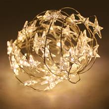 Cadena de luces LED de estrella de alambre de cobre, luces de hadas de estrella alimentadas por batería AA, para decoración de Navidad para fiesta de boda, 2M y 3M 2024 - compra barato