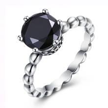 ZEMIOR-anillos de plata esterlina 925 para mujer, joyería fina con personalidad negra 5A + Circonia cúbica, anillo Vintage para novia, novedad 2024 - compra barato