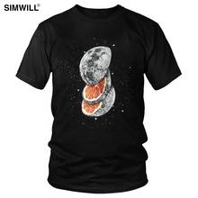 Fashion New T Shirt Men Cotton Lunar Fruit T-shirt Short Sleeved Round Neck Space Lemon Moon Print Tshirt Casual Tees Clothing 2024 - buy cheap