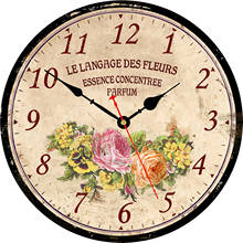Relógio de parede redondo com flores decorativas, relógio de madeira vintage para casa, cozinha e adolescentes, decoração de quarto 2024 - compre barato