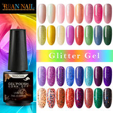 RBAN NAIL Glitter Nail Gel Polish Rose Gold Glitter Sequins Gel Lacquer Professional Color Gel Varnish Soak Off UV Nail Art Gel 2024 - buy cheap