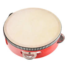 6 "piel de oveja cabeza pandereta tambor instrumento Musical fiesta de baile KTV rojo 2024 - compra barato