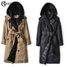 GBYXTY British Down Trench Coat 2020 Winter Women Hooded Long Thick Duck Down Trench Jacket Puffer Feather Parka Mujer ZA2147 2024 - buy cheap