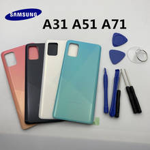 Piezas de repuesto para Samsung Galaxy A31, A315, A51, A515, A71, A715, cubierta de batería, carcasa de puerta trasera con pegatina 2024 - compra barato