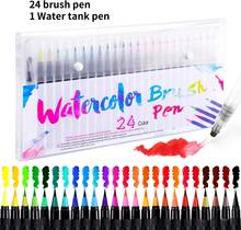 20/24/48 Color Watercolor Markers for Drawing Felt-Tip Pens Set for Children Water Coloring Brush Pen for Lettering Art Supplies 2024 - buy cheap