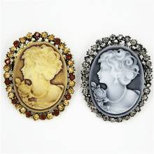 Broche de bronze com presilha estilo camafeu rainha vintage estilo vitoriano 2024 - compre barato