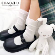 CHAOZHU JK Lace Top Loose Socks White Yellow Stretched Legs Soft Students OL Women Fashion Basic Long Autumn Winter Spring Socks 2024 - buy cheap