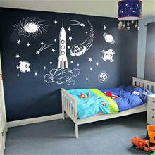 Space Wall Decal for kids boy rooms decoration Outer space wall decals Rocket Ship Astronaut Decal Kids Bedroom decor HY665 2024 - buy cheap