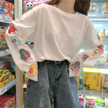 Women Cartton T-shirt Autumn Harajuku Casual Printed Tee Shirts Korean Oversized Female Clothes Fashion O-Neck Cute T-shirts 2024 - buy cheap