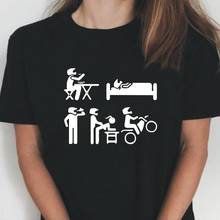 Funny Dirt Bike Rider T Shirt Women Tops Humor Joke Motorcycle Life T-shirts Motobikers Never Take Helmets Off Tee Shirt Femme 2024 - buy cheap