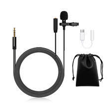 Andoer 3.5mm Mini Portable Microphone Condenser Clip-on Lapel Lavalier Mic Wired Mikrofon/Microphone for Phone for Laptop 2024 - buy cheap