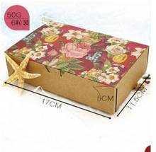 Caixas de papel kraft floral vintage, caixas de papel para presentes e para embalagens de macaron, caixas de papelão para doces e biscoito, peças 2024 - compre barato
