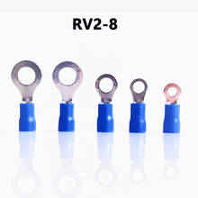 RV2-8 BLUE color Ring insulated terminal suit 1.5-2.5mm2 Cable Wire Connector cable Crimp Terminal 100PCS/Pack Free shipping 2024 - buy cheap