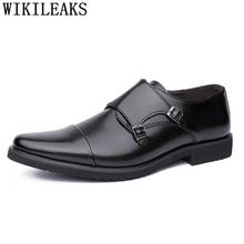 Formal Mens Shoes Genuine Leather Dress Shoes Men Classic Coiffeur Evening Dress Double Monk Strap Shoes Men Elegant Zapatos 2024 - buy cheap