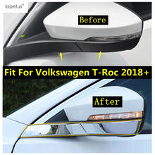 Lapetus Accessories For Volkswagen T-Roc T Roc 2018 - 2021 Outside Door Rearview Mirror Decoration Strip Molding Cover Kit Trim 2024 - buy cheap