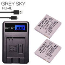 2 baterías NB 4L de NB-4L + cargador LCD USB para Canon PowerShot SD200 SD300 SD400 SD430 SD450 SD600 SD630 SD750 SD780 IS 2024 - compra barato