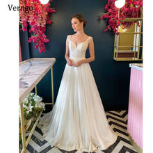 Verngo 2021 Vintage Boho Beach A Line Wedding Dress Lace And Chifffon Square Neck Pearls Button V Back Bridal Dresses Plus Size 2024 - buy cheap