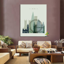 Cartoon Modern Famous Buildings City London Eye Big Ben New York Skyscraper Canvas Painting Wall Picture for Living Room Cuadros 2024 - buy cheap