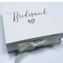 Индивидуальная белая Подарочная коробка для подружки невесты, Подарочная коробка для подружки невесты, Подарочная коробка, свадебный подарок для невесты, вечерние 2024 - купить недорого