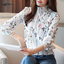 2021 New White Long Sleeve Plus Size Printing Women Blouse Tops OL Vintage Pullover Chiffon Women Shirt Camisas Mujer 6956 50 2024 - buy cheap