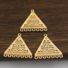 20pcs Brass Casting Filigree Triangle Charms Loops Connectors Quality Gold Color for DIY Tassel Dangle Earrings Pendants Designs 2024 - buy cheap
