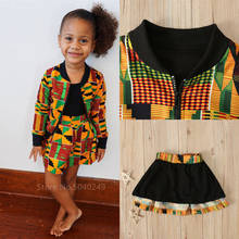 African Fashion Clothing 2022 New Kid Dashiki Print Bazin Full Sleeve Coat Autumn Baby Girl African Dresses For Women Streetwear 2024 - buy cheap
