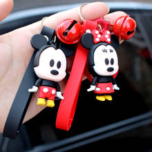 Disney cute cartoon PVC doll key chain bell pendant key chain backpack lanyard couple gift baby doll toys 2024 - buy cheap