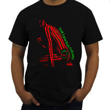 Camiseta masculina de algodão, camiseta botão a tribo quest atcq, camiseta masculina midnight, poster de vinil, ponta baixa 2024 - compre barato