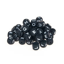 20pcs 12mm Black BPA Free Silicone Alphabet Letter Bead Baby Teething Pacifier Chain Beads Baby Teether Accessories For Toys 2024 - buy cheap