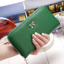 Women long clutch Wallets female Fashion PU Leather Bowknot coin bag phone purses Famous designer lady cards holder wallet 2024 - buy cheap