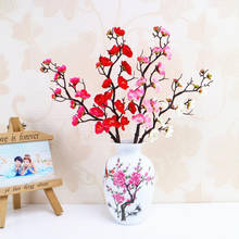 Flores de cerejeira longa flores artificiais ramos de árvore ramos ameixa rosa flores jardim casa decoração do casamento queda decorações interior 2024 - compre barato