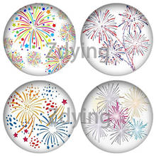 Zdying 10pcs New Design Beautiful Fireworks Round Glass Cabochon Art Picture Dome DIY Pendant Earrings Brooch Jewelry Findings 2024 - buy cheap