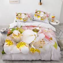 Simple Bedding Sets 3D Plant Flower Duvet Quilt Cover Set Comforter Bed Linen Pillowcase King Queen Full Double Home Texitle 2024 - compre barato