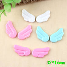 Mini order Pairs 20pcs 32*16mm Cute Angel Wings Resin Cabochons Flatback Planar Clay  Beads Charms Pendant Ornament Accessories 2024 - buy cheap