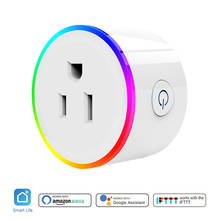 Wifi Smart Power Plug Mini US Electrical Socket RGB LED Night Light 10A Voice Time Wireless Remote Control Work with Google Home 2024 - buy cheap