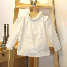 2018 outono roupas de bebê meninas manga comprida camiseta casual de princesa camiseta tops de algodão branco blusa de meninas para crianças rt052 2024 - compre barato