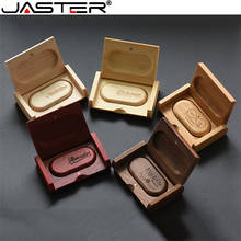 Jaster moda venda quente de madeira oval bile + flip box usb flash drive usb 2.0 4gb 8gb 16 32gb 64gb disco de memória de armazenamento externo 2024 - compre barato