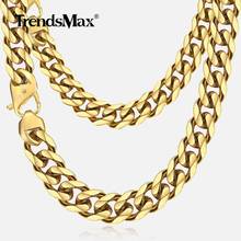 Trendsmax colar de aço inoxidável 316l, colar masculino com corrente pesada de 13/15mm, elo cubano, joia de hip hop hnm24 2024 - compre barato