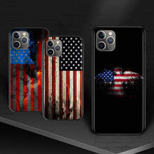 Американский флаг США для iPhone 12 11 XS Pro Max Mini XR X 8 7 6 6S Plus 5 SE 2020, черный чехол для телефона 2024 - купить недорого