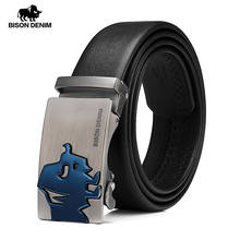 BISON DENIM Cow Leather Men Belt Automatic Alloy Buckle Belt Luxury Classsic Genuine Leather Strap High Quality for Male N71517 2024 - buy cheap