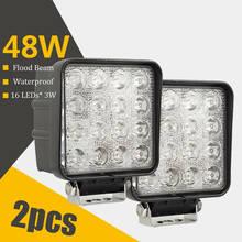 Luz LED de trabajo estándar para coche, reflector de 4 pulgadas, 48W, 12V, 24V, para ATV, SUV, motocicleta, 4x4, camión, Tractor, 2 uds. 2024 - compra barato