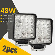 Luz de serviço padrão para carro, 2 peças, 4 polegadas, 48w, led, inundação, 12v, 24v, para atv, suv, motocicleta, 4x4, caminhão, trator, luz de trabalho 2024 - compre barato