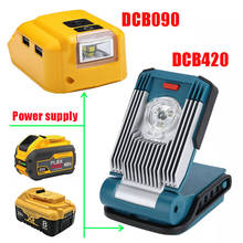 Adaptador de luz LED DCB090, lámpara de trabajo, USB, cargador de teléfono móvil cc 12V para Dewalt 14,4 V 18V, batería de iones de litio DCB140 DCB183 DCB203 2024 - compra barato