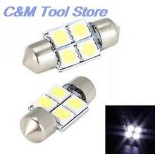 10PCS/1Set White Car Interior Lights 5050 31mm 4SMD Car Interior Dome Festoon LED Light Bulbs Lamp Hot Sale 2024 - buy cheap