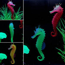1PC Silicone Artificial Night Luminous Hippocampus Fish Tank Aquarium Ornament Underwater Sea Horse Decoration Pet Supplies 2024 - buy cheap