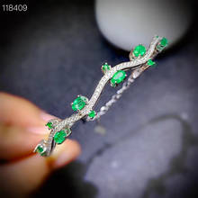 Classic design natural emerald bracelet crystal good color beautiful 925 Silver Handmade beautiful goddess 2024 - buy cheap