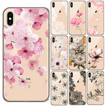 Sexy Retro Floral suave cubierta TPU para Capa iPhone 12 11 Pro Max X XS X Max XR 8 7 6 6S Plus 5 5S SE 2020 de encaje flor teléfono casos 2024 - compra barato