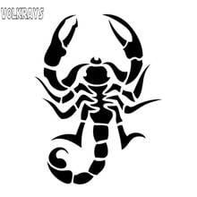 Volkrays Personality Car Sticker Tribal Tattoo Scorpion Animal Accessories Reflective Waterproof PVC Decal Black/Silver,12cm*9cm 2024 - buy cheap