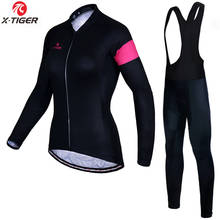 X-Tiger Women Pro Winter Thermal Fleece Cycling Jersey MTB Long Sleeve Cycling Set Bike Wear Keep Warm Bicycle Clothing 2024 - buy cheap